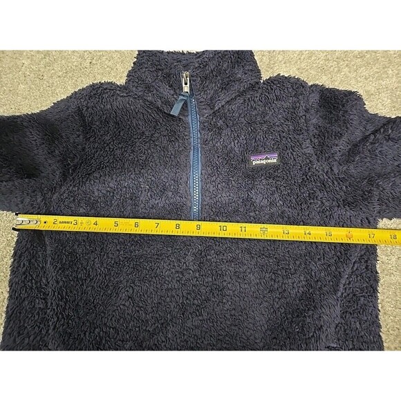 Patagonia  Los Gatos Quarter Zip Fleece Pullover Navy Blue Girls Size L/12 - Picture 6 of 8